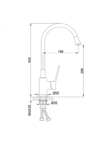 Смеситель для кухни Frap F4462 с гибким изливом, черный