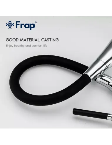 Смеситель для кухни Frap F4044 с гибким изливом, 2 режима, черный хром