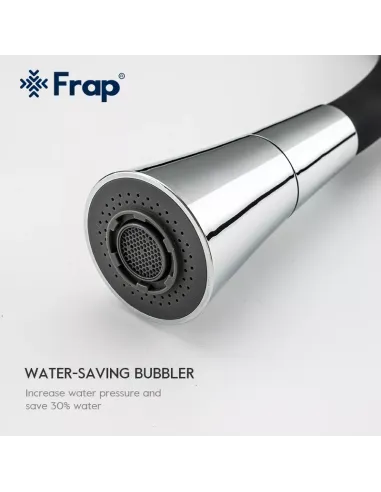 Смеситель для кухни Frap F4044 с гибким изливом, 2 режима, черный хром
