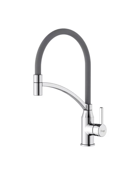 Смеситель для кухни Frap F4552 с гибким изливом, серый хром