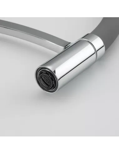 Смеситель для кухни Frap F4552 с гибким изливом, серый хром