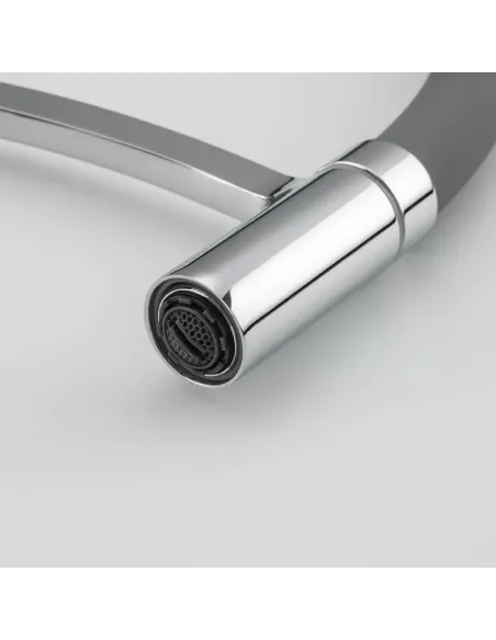 Змішувач для кухні Frap F4552 з гнучким виливом, сірий хром