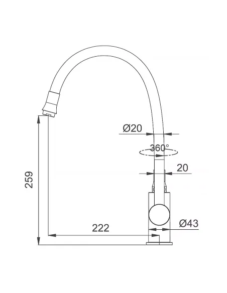 Смеситель для кухни Frap F4067-6 с гибким изливом, черный