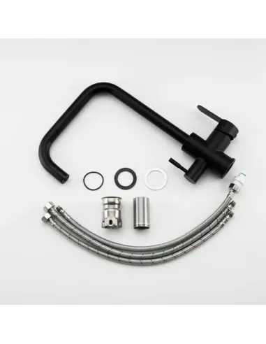 Смеситель для кухни Frap F43801-6 с подключением к фильтру, черный