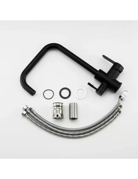 Смеситель для кухни Frap F43801-6 с подключением к фильтру, черный