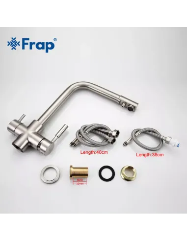 Змішувач для кухні Frap F4352-5 із підключенням до фільтра, сатин