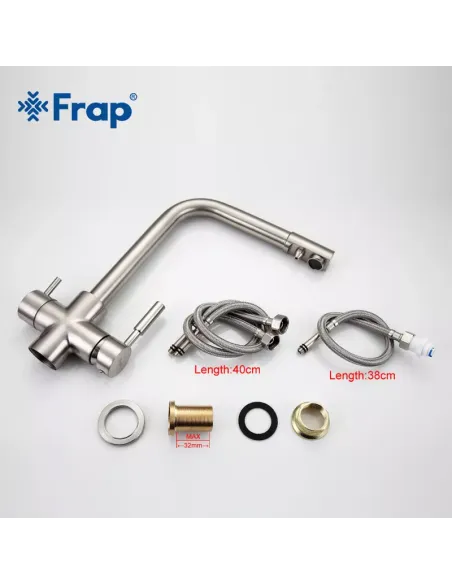 Смеситель для кухни Frap F4352-5 с подключением к фильтру, сатин