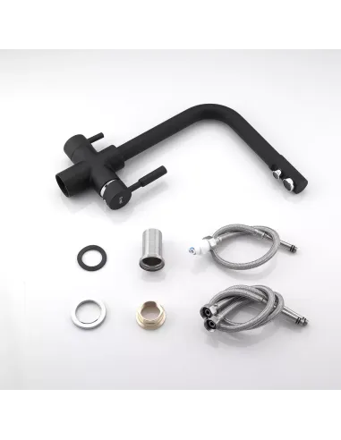 Смеситель для кухни Frap F4352-7 с подключением к фильтру, черный