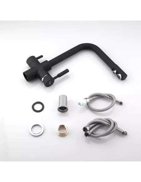 Смеситель для кухни Frap F4352-7 с подключением к фильтру, черный