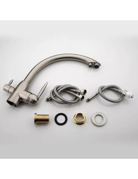 Смеситель для кухни Frap F4399-5 с подключением к фильтру, сатин