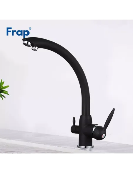Смеситель для кухни Frap F4399-7 с подключением к фильтру, черный
