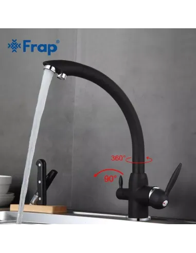 Смеситель для кухни Frap F4399-7 с подключением к фильтру, черный