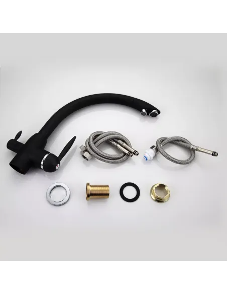 Смеситель для кухни Frap F4399-7 с подключением к фильтру, черный