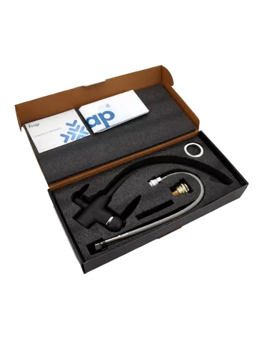 Змішувач для кухні Frap F4399-7 із підключенням до фільтру, чорний