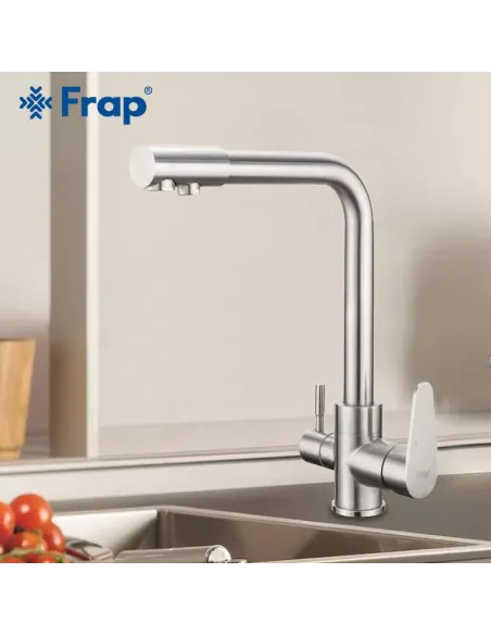 Змішувач для кухні Frap F4348 із підключенням до фільтра, сатин