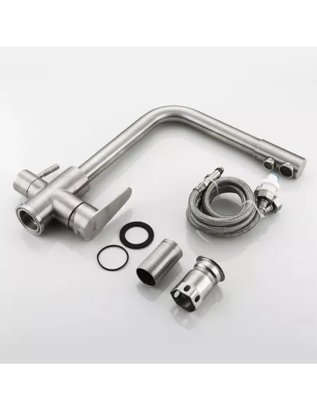 Змішувач для кухні Frap F4348 із підключенням до фільтра, сатин