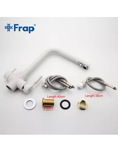 Змішувач для кухні Frap F4352-8 із підключенням до фільтру, білий