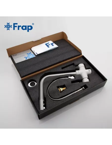 Змішувач для кухні Frap F4352-8 із підключенням до фільтру, білий