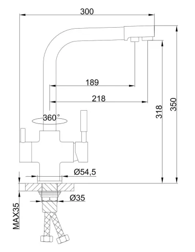 Змішувач для кухні Frap F4352-8 із підключенням до фільтру, білий