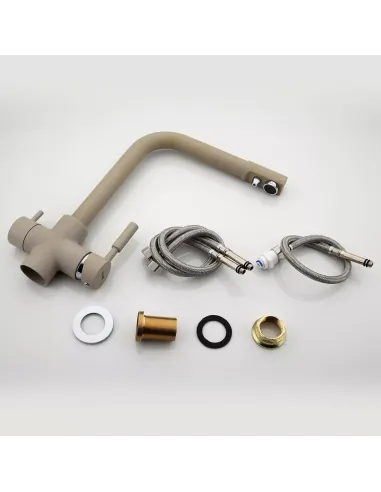 Смеситель для кухни Frap F4352-20 с подключением к фильтру, бежевий