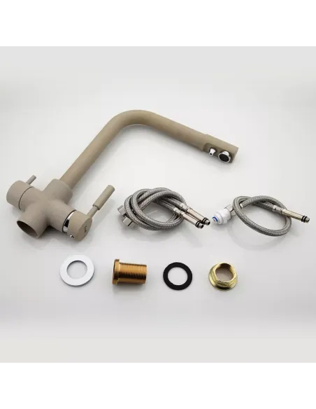 Змішувач для кухні Frap F4352-20 з підключенням до фільтра, бежевий