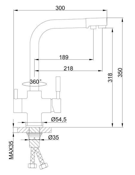 Змішувач для кухні Frap F4352-20 з підключенням до фільтра, бежевий
