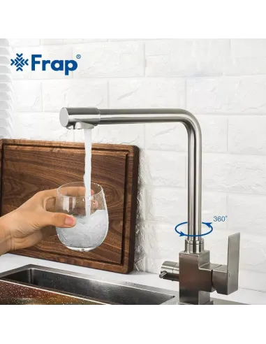 Смеситель для кухни Frap F43899-2 с подключением к фильтру, сатин