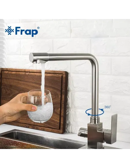 Смеситель для кухни Frap F43899-2 с подключением к фильтру, сатин
