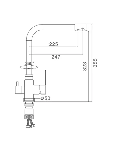 Смеситель для кухни Frap F43899-2 с подключением к фильтру, сатин