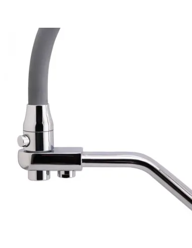 Смеситель для кухни Frap F4374 с подключением к фильтру, с гибким изливом, серый хром