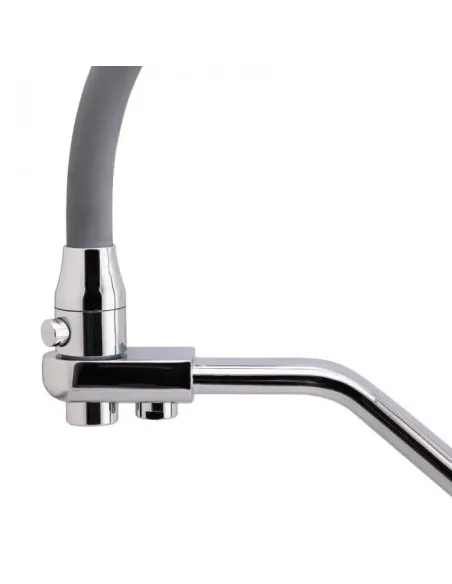 Смеситель для кухни Frap F4374 с подключением к фильтру, с гибким изливом, серый хром