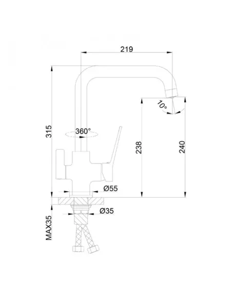 Смеситель для кухни Frap F4361 с подключением к фильтру, хром