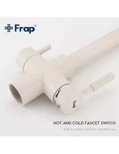Смеситель для кухни Frap F4352-24 с подключением к фильтру, белый