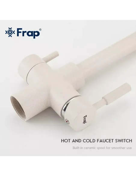 Змішувач для кухні Frap F4352-24 із підключенням до фільтру, білий