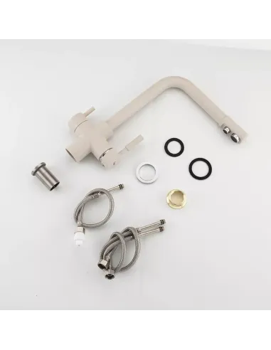 Змішувач для кухні Frap F4352-24 із підключенням до фільтру, білий