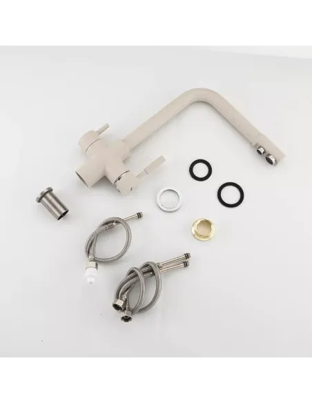 Смеситель для кухни Frap F4352-24 с подключением к фильтру, белый