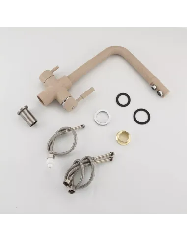 Смеситель для кухни Frap F4352-23 с подключением к фильтру, бежевий