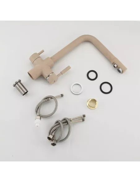 Смеситель для кухни Frap F4352-23 с подключением к фильтру, бежевий