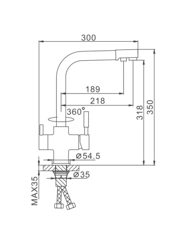 Смеситель для кухни Frap F4352-23 с подключением к фильтру, бежевий
