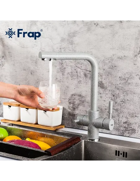 Смеситель для кухни Frap F4352-22 с подключением к фильтру, серый