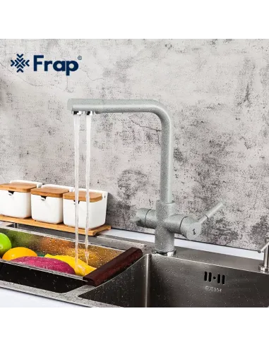 Смеситель для кухни Frap F4352-22 с подключением к фильтру, серый