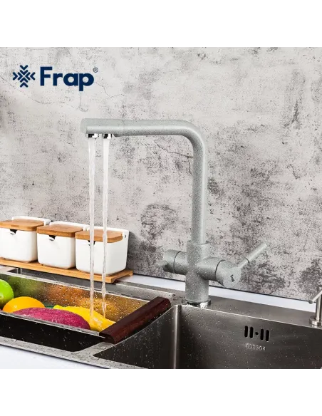 Смеситель для кухни Frap F4352-22 с подключением к фильтру, серый