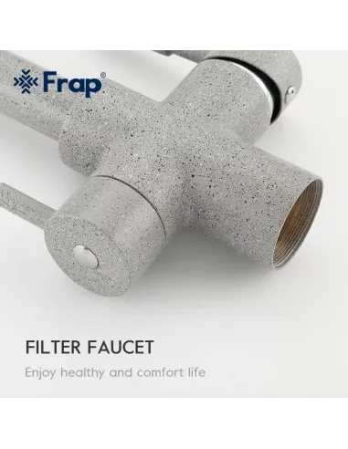 Змішувач для кухні Frap F4352-22 із підключенням до фільтру, сірий