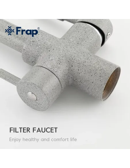 Змішувач для кухні Frap F4352-22 із підключенням до фільтру, сірий