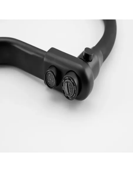 Змішувач для кухні Frap F4374-6 з підключенням до фільтра, з гнучким виливом, чорний