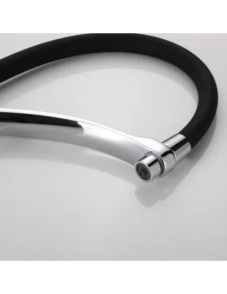 Смеситель для кухни Frap F4369 с подключением к фильтру, с гибким изливом, черный хром