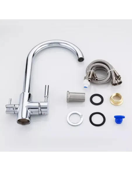 Змішувач для кухні Frap F4352 з підключенням до фільтра, хром