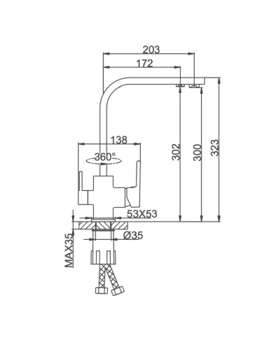 Смеситель для кухни Frap F4360 с подключением к фильтру, хром