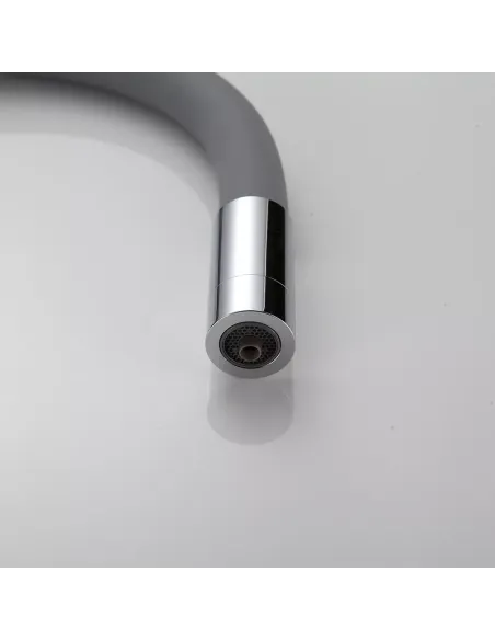 Смеситель для кухни Frap F4396 с подключением к фильтру, с гибким изливом, серый хром