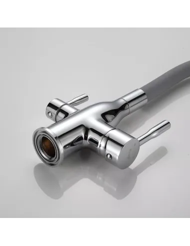 Змішувач для кухні Frap F4396 з підключенням до фільтра, з гнучким виливом, сірий хром